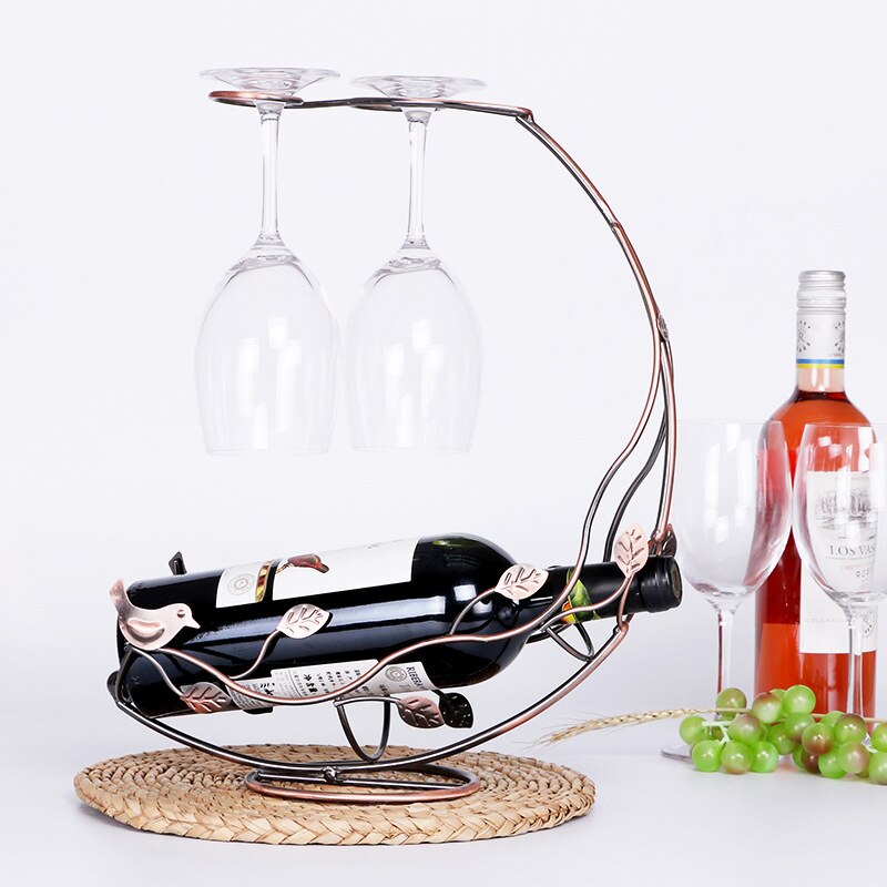 European Style Creative Wine Rack Hanging Wine Glass Holder Multifunctional Wine Bottle Display Stand Decorations Barware