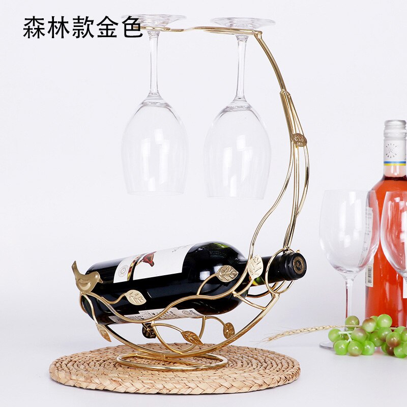 European Style Creative Wine Rack Hanging Wine Glass Holder Multifunctional Wine Bottle Display Stand Decorations Barware