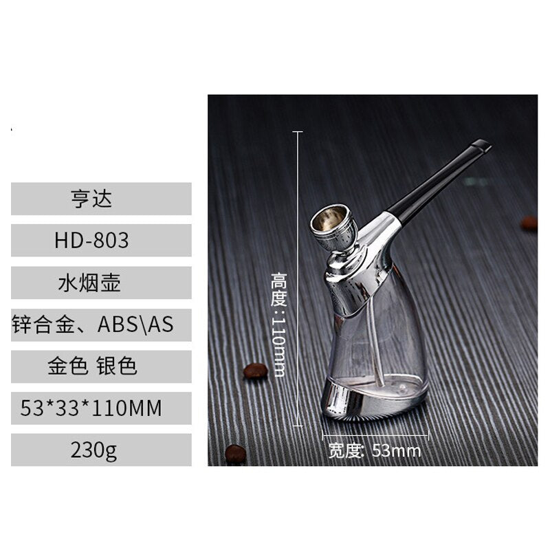 New Popular Bottle Water Pipe Portable Mini Hookah Shisha Tobacco Smoking Pipes men Gift For Health Metal Tube Cigarette Filter