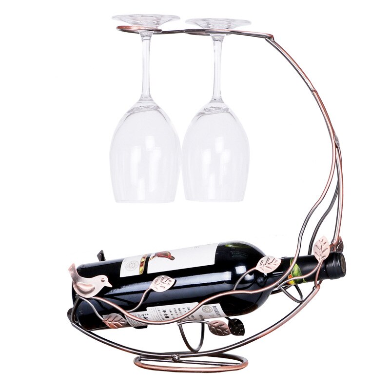 European Style Creative Wine Rack Hanging Wine Glass Holder Multifunctional Wine Bottle Display Stand Decorations Barware