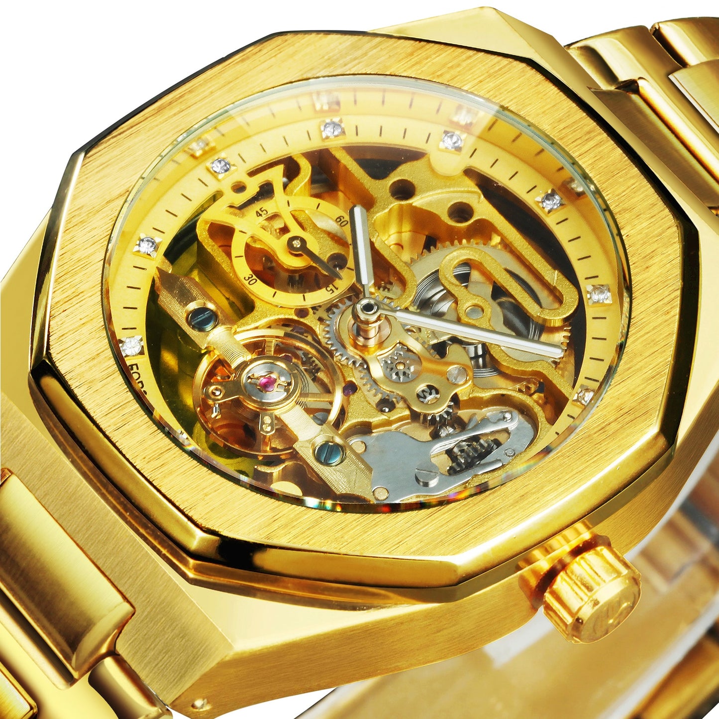 Tourbillon Mechanical Watch for Men Automatic Steel Strap Skeleton Mens Watches Top Brand Luxury 2021 Reloj Hombre