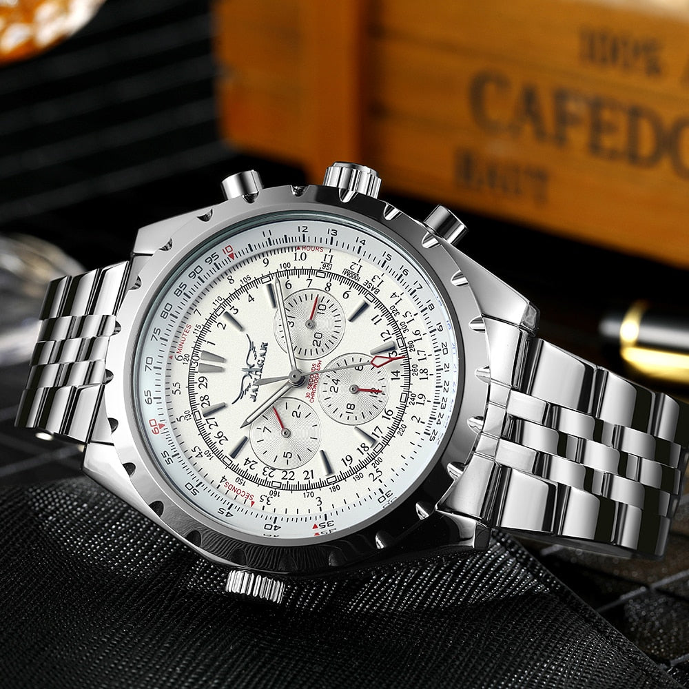 Mens Watches Top Brand Luxury Automatic Sport Watch for Men Mechanical Wristwatches Chronograph Steel Strap New