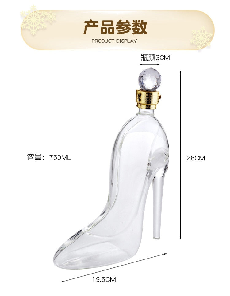 High Heels Shape Crystal Whiskey Decanter Glass Red Wine Bottle Gift Brandy Champagne Glasses For Family Bar Home