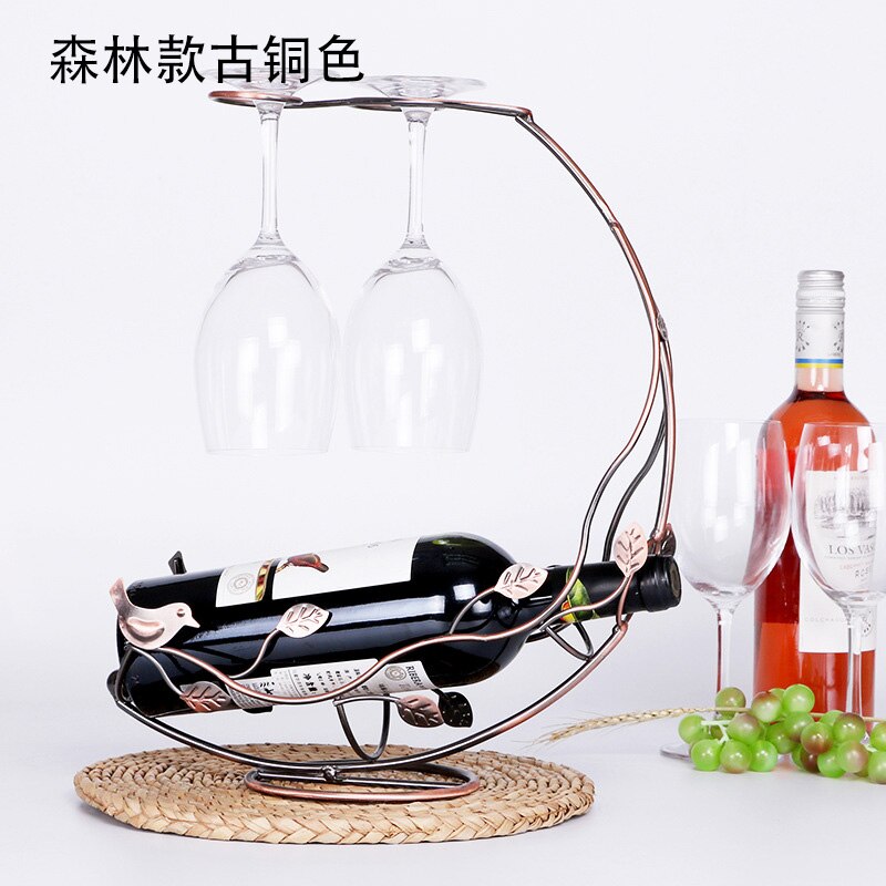 European Style Creative Wine Rack Hanging Wine Glass Holder Multifunctional Wine Bottle Display Stand Decorations Barware