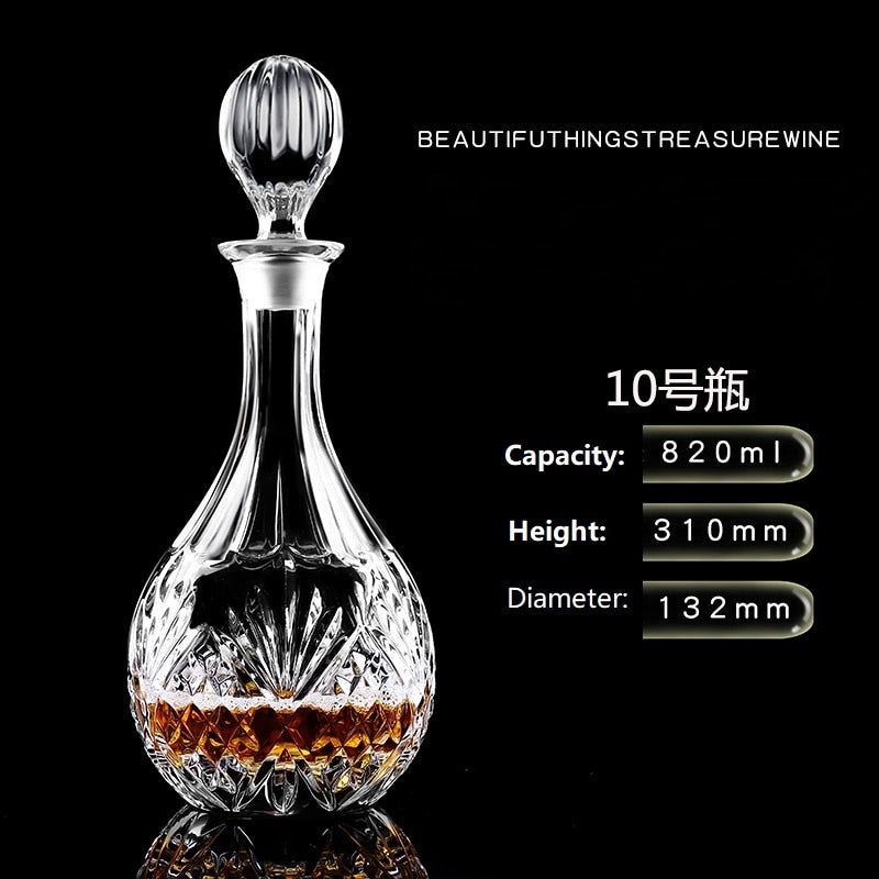 Crystal Glass Wine Red Bottle + Cups Wine Decanter Whiskey Liqour Pourer Home Bar Vodka Beer Bottle Jar Jug
