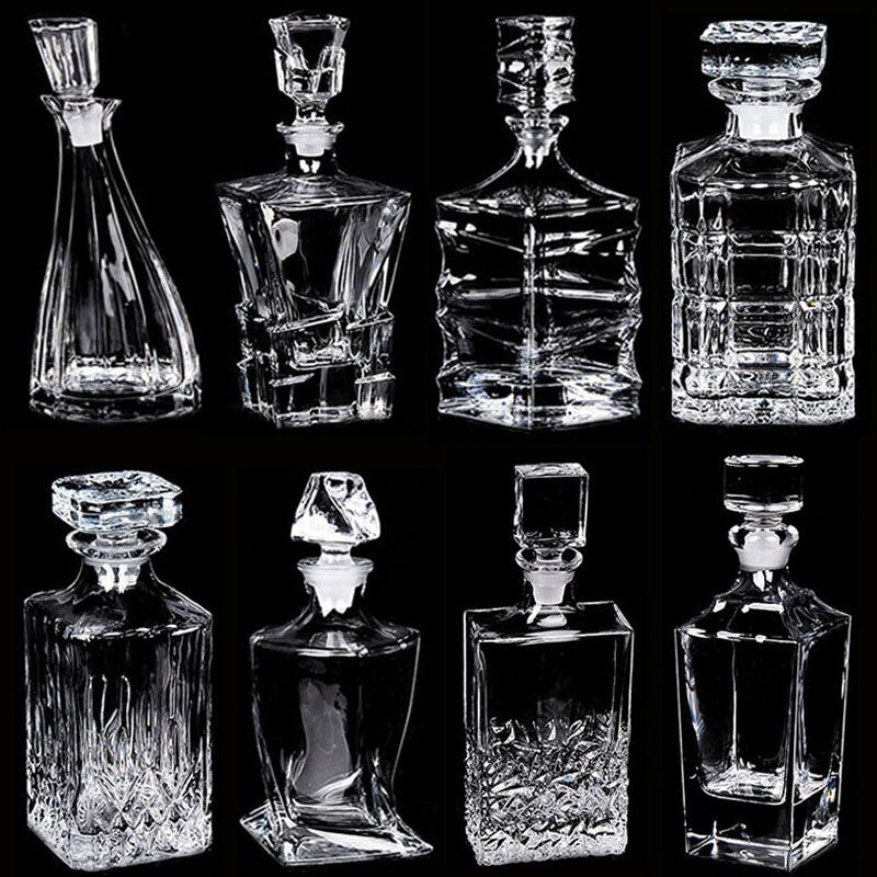 Crystal Glass Wine Red Bottle + Cups Wine Decanter Whiskey Liqour Pourer Home Bar Vodka Beer Bottle Jar Jug
