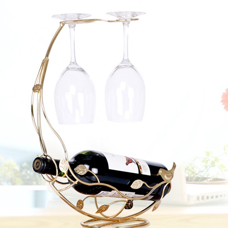 European Style Creative Wine Rack Hanging Wine Glass Holder Multifunctional Wine Bottle Display Stand Decorations Barware