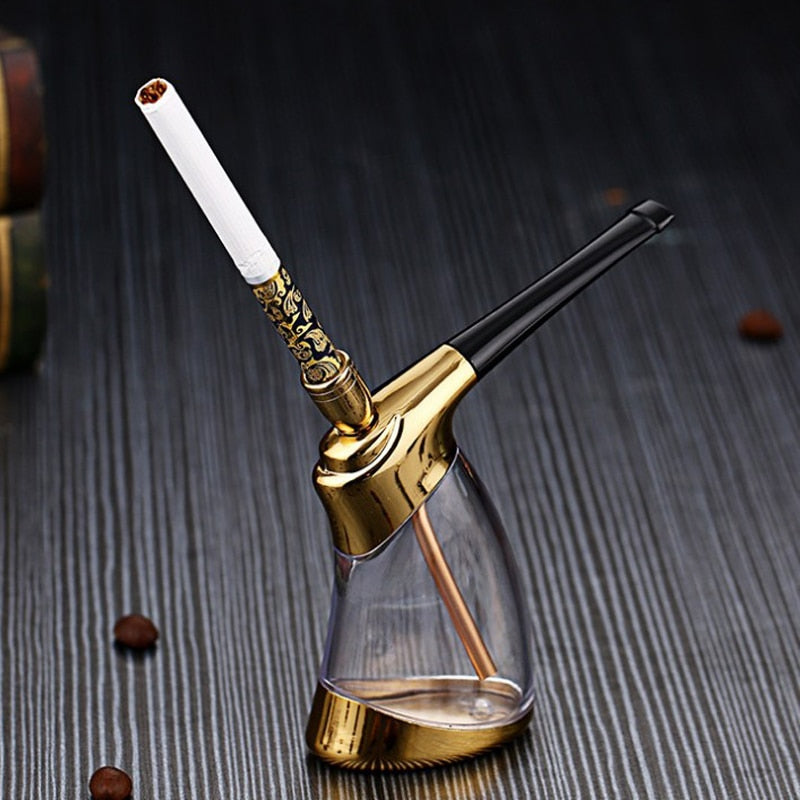New Popular Bottle Water Pipe Portable Mini Hookah Shisha Tobacco Smoking Pipes men Gift For Health Metal Tube Cigarette Filter