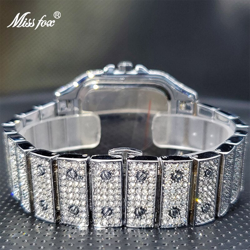 Ice Out Luxury Full Diamond Quartz Watches For Men or Women Classic Stylish Waterproof Watch