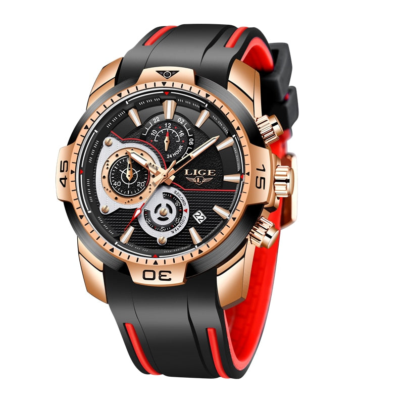 Mens Watches Top Brand Luxury Casual Leather Quartz Clock Male Sport Waterproof Watch Gold Watch for Men