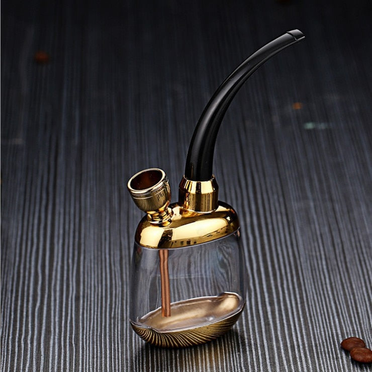 New Popular Bottle Water Pipe Portable Mini Hookah Shisha Tobacco Smoking Pipes men Gift For Health Metal Tube Cigarette Filter
