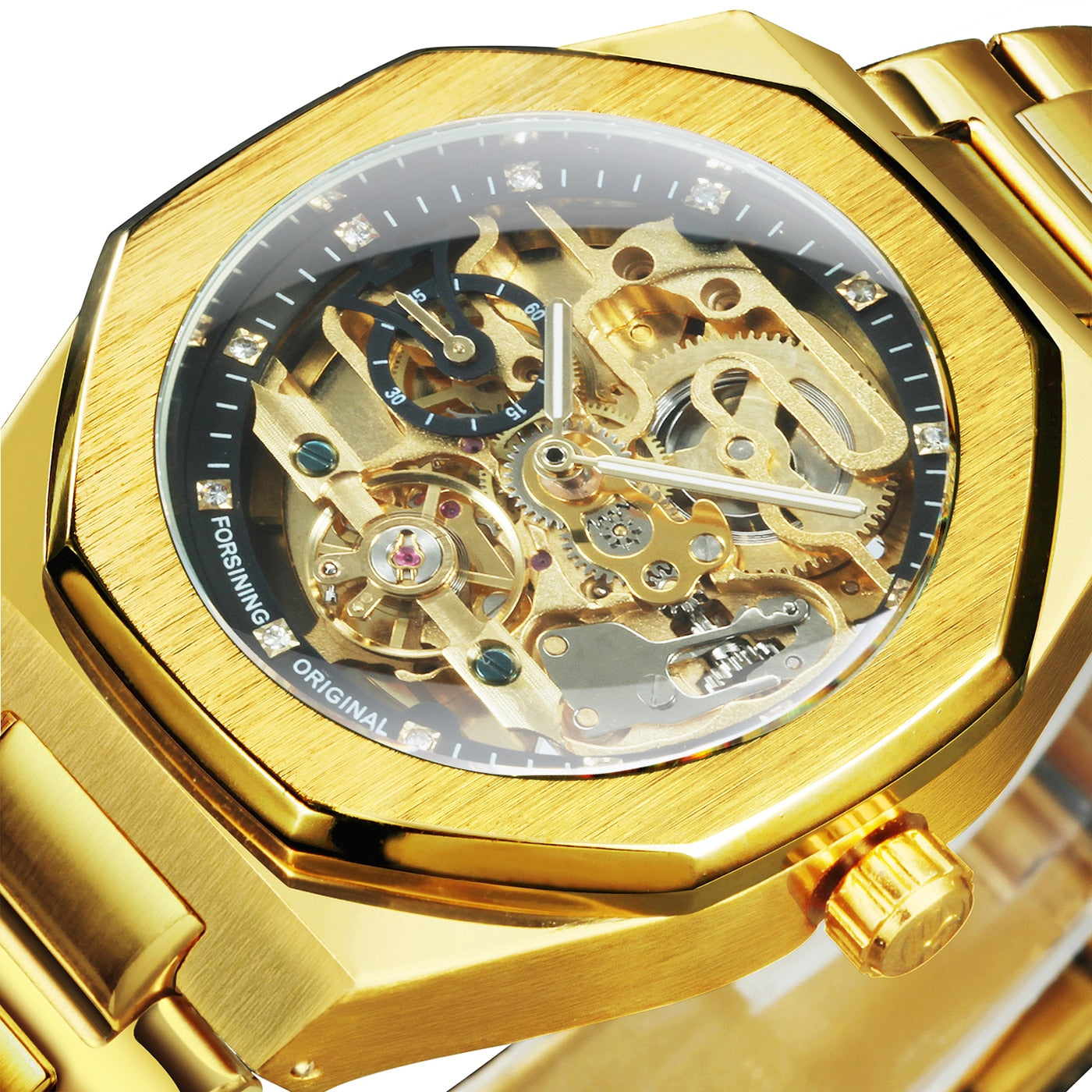 Tourbillon Mechanical Watch for Men Automatic Steel Strap Skeleton Mens Watches Top Brand Luxury 2021 Reloj Hombre