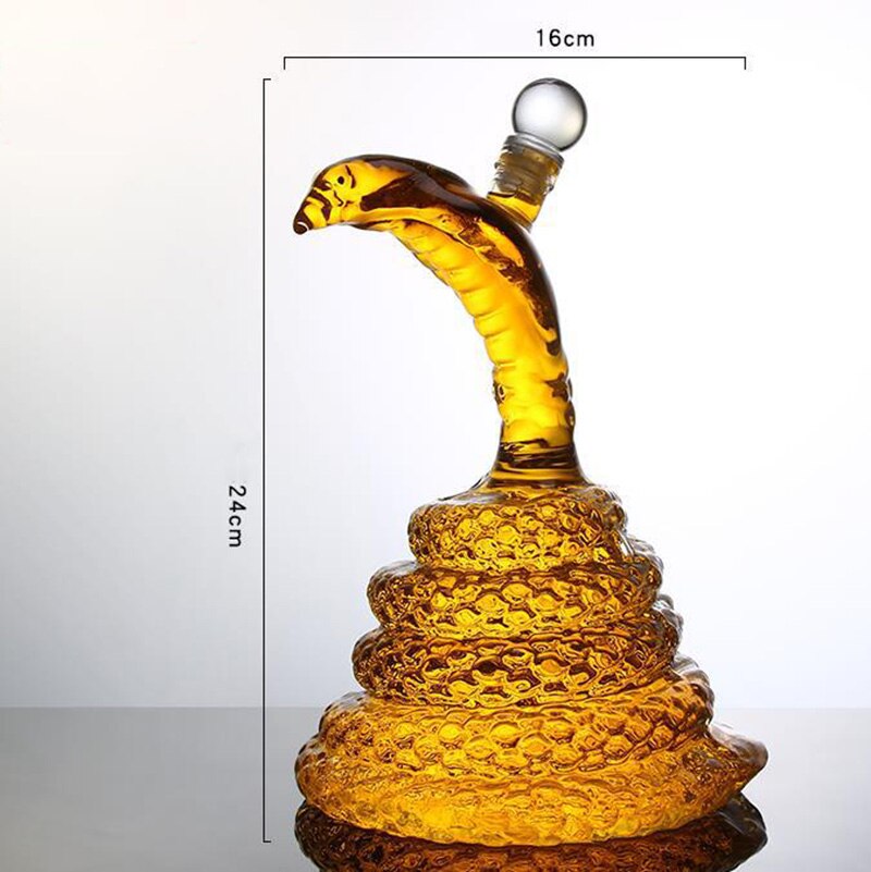 Zodiac Snake Cobra Whiskey Decanter For Wine Glass Cognac Rum Craft Transparent Empty Wine Bottle Party Bar Tools
