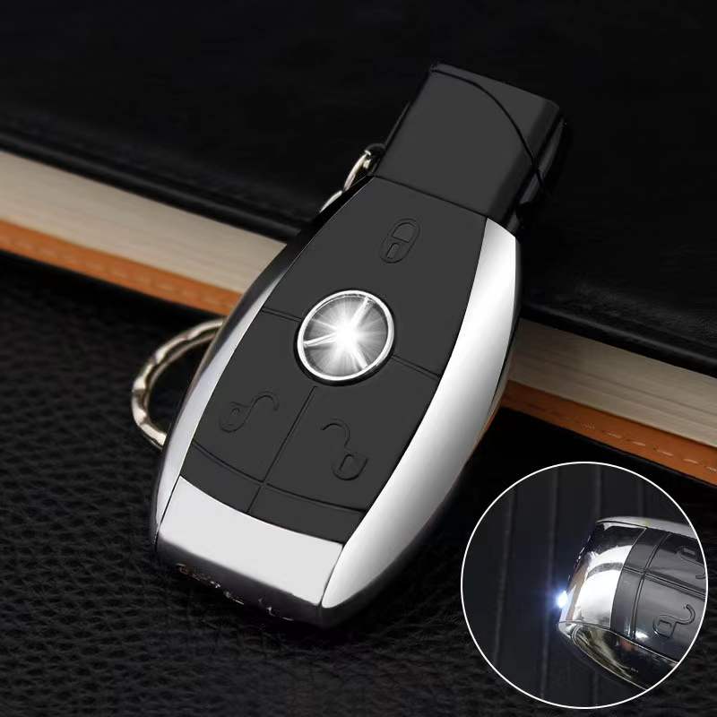 Creative Lighter Car Key Pendant Rechargeable Inflatable Metal Lighter Personality Fashion Funny Cool Gift Wholesale (Airless)