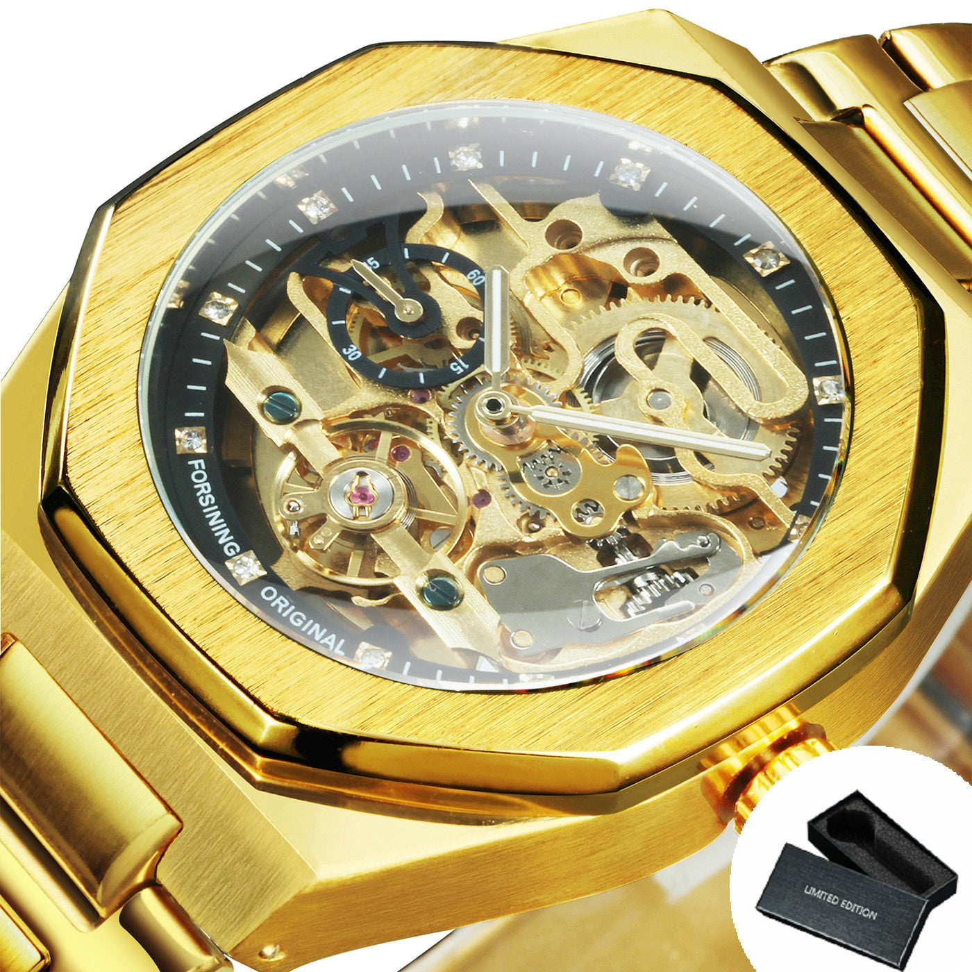 Tourbillon Mechanical Watch for Men Automatic Steel Strap Skeleton Mens Watches Top Brand Luxury 2021 Reloj Hombre