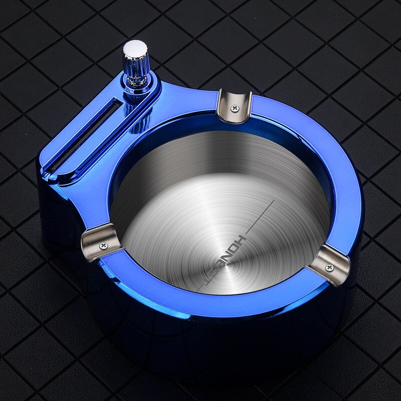 Detachable Rotatable Lid Degree Free Rotation Stainles Steel Corrosion Resistance Portable Cigarette lighter ashtray integrated