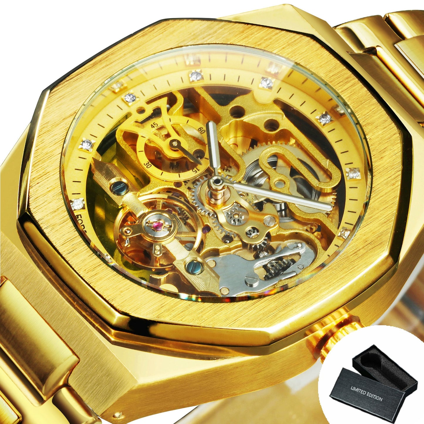 Tourbillon Mechanical Watch for Men Automatic Steel Strap Skeleton Mens Watches Top Brand Luxury 2021 Reloj Hombre