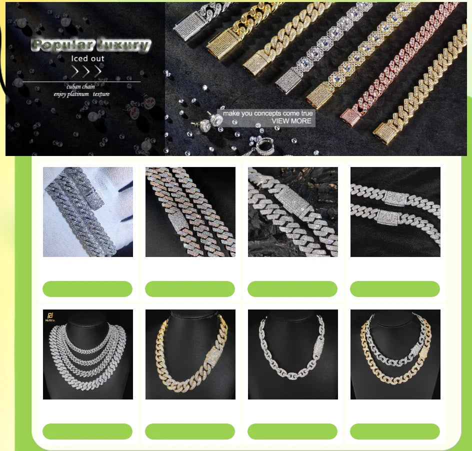 Full Iced Out Zircon 5-Row Stone Heavy And Thick Necklace 22mm Cuban Link