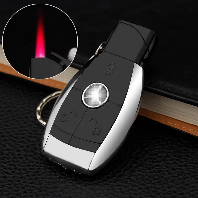 Creative Lighter Car Key Pendant Rechargeable Inflatable Metal Lighter Personality Fashion Funny Cool Gift Wholesale (Airless)