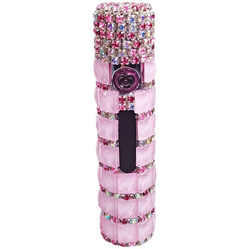 New Diamond Double Arc Lighter Personalized Creative Cylindrical Windproof Charging Lighter Cigarette Accessories Ladies Gifts