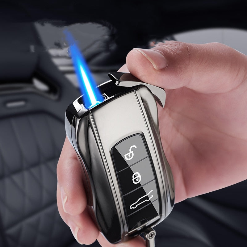 Windproof Torch Turbo Jet Lighter Butane Gas Inflated Cigar Creative Car Lighter Cigarette Metal Lighters Keychain Smoking Gift