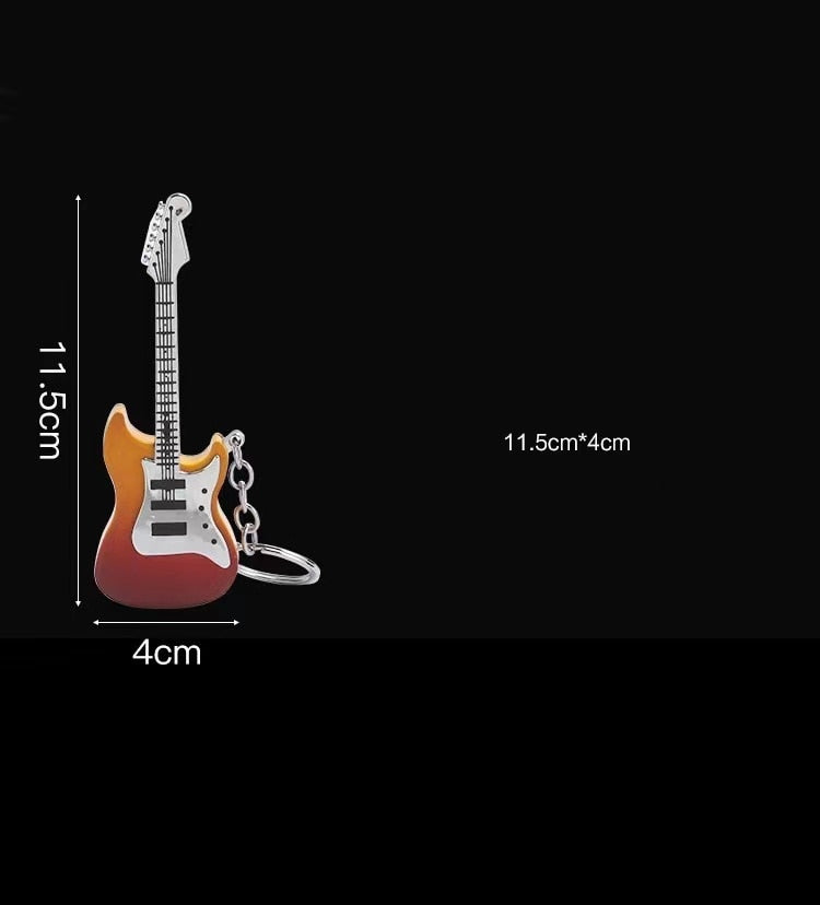 Refillable Butane Gas Lighter Mini Guitar Shape Open Flame Cigarette Lighter Key Chain Creative Portable Trendy Men's Collection