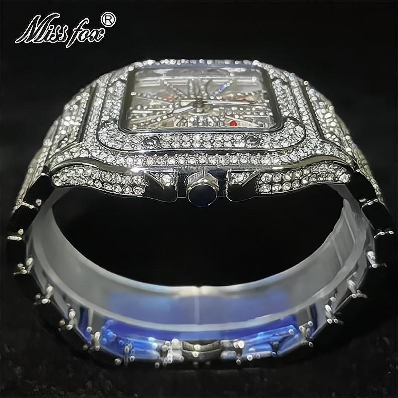 Iced Out Mens Watch Luxury Brand Waterproof Fashion Quartz Wristwatch Diamond Skeleton AAA Clocks