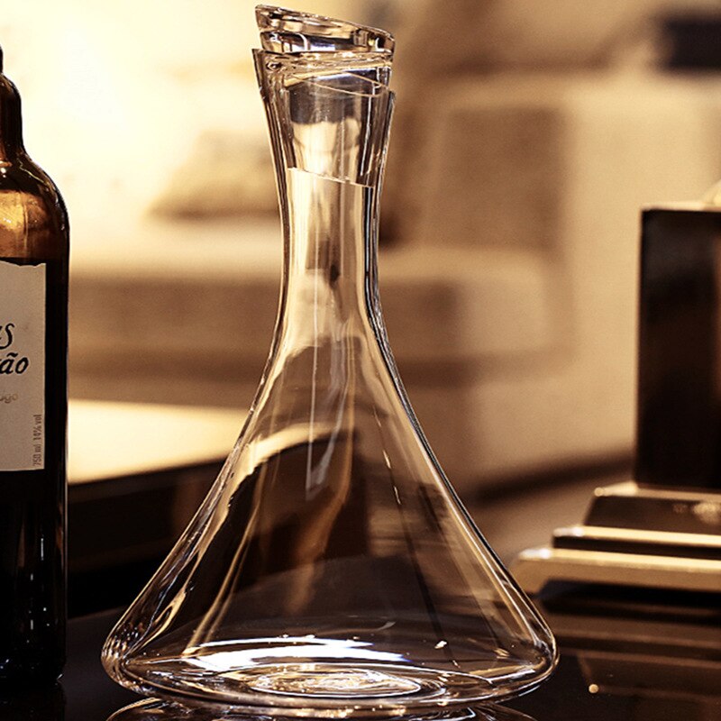 High Grade Iceberg Crystal Lead-free Glass Red Wine Decanter Fast Wine Dispenser Wine Set