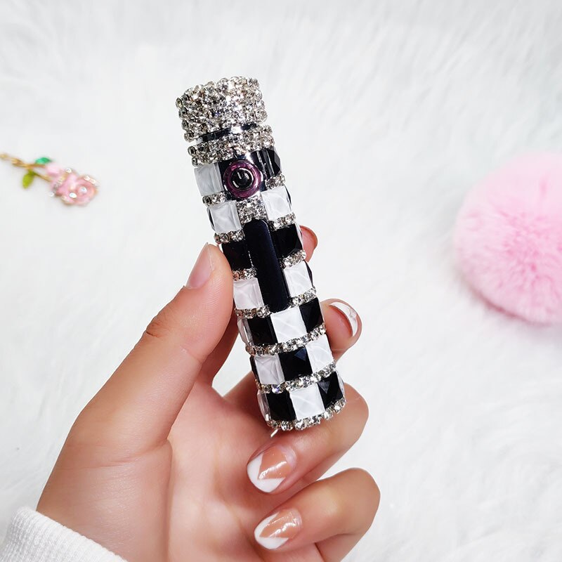 New Diamond Double Arc Lighter Personalized Creative Cylindrical Windproof Charging Lighter Cigarette Accessories Ladies Gifts
