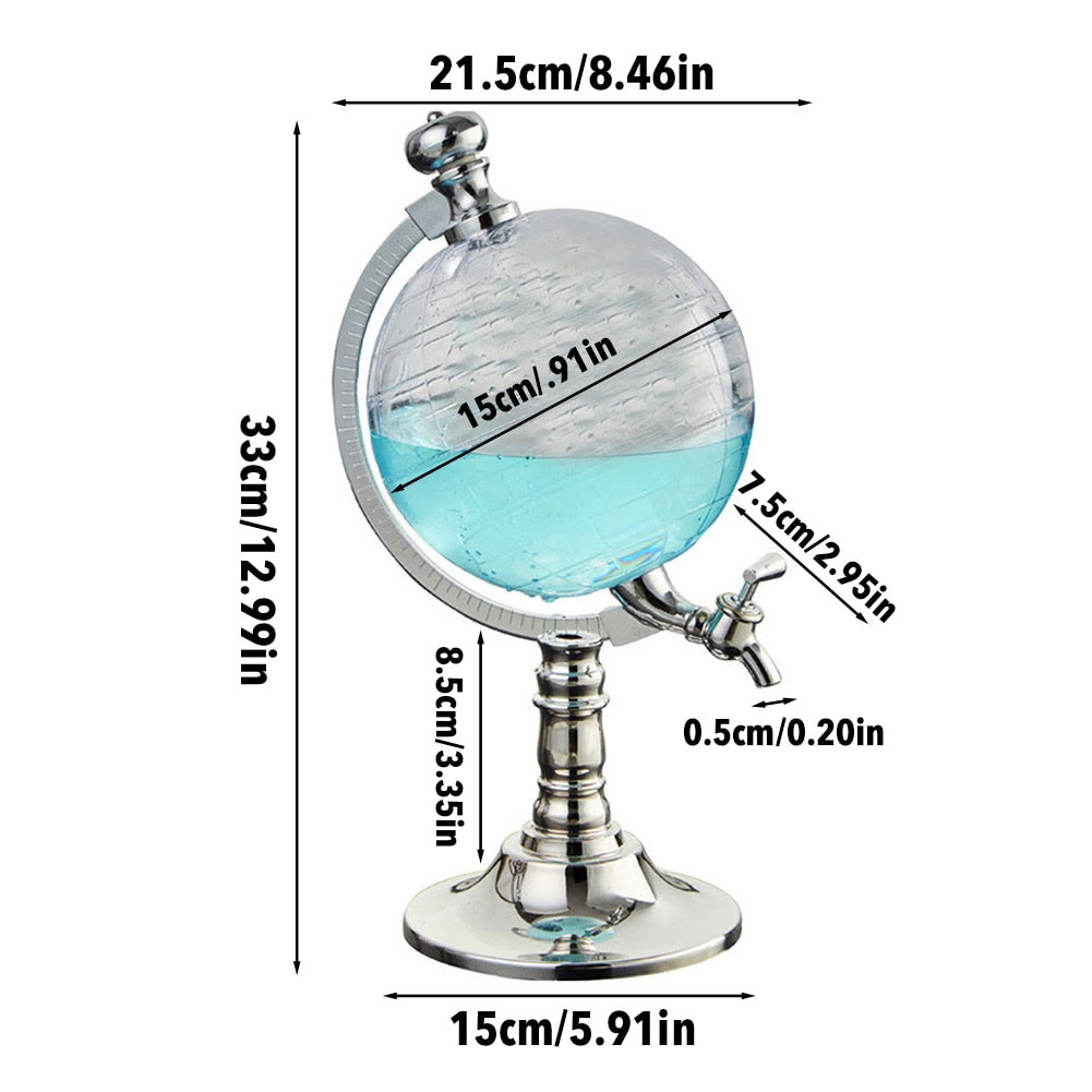 Novelty Globe Wine Whiskey Decanters Beer Liquor Dispenser Bar Drinking Liquor Dispenser Beer Beverage Water Juice Dispenser