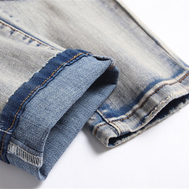 New Jeans Fashion Stick Fabric Mid-Waist Slim Slacks Hip Hop Biker