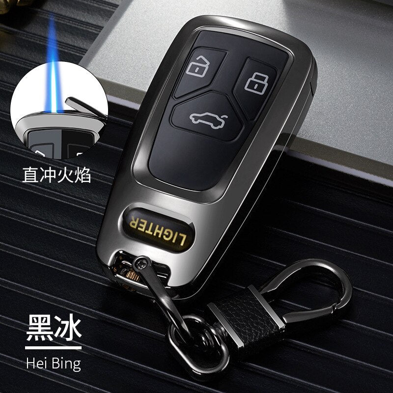 Windproof Torch Turbo Jet Lighter Butane Gas Inflated Cigar Creative Car Lighter Cigarette Metal Lighters Keychain Smoking Gift