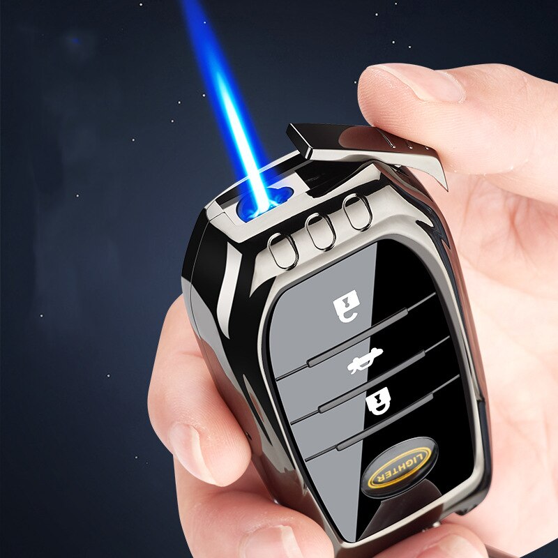 Windproof Torch Turbo Jet Lighter Butane Gas Inflated Cigar Creative Car Lighter Cigarette Metal Lighters Keychain Smoking Gift