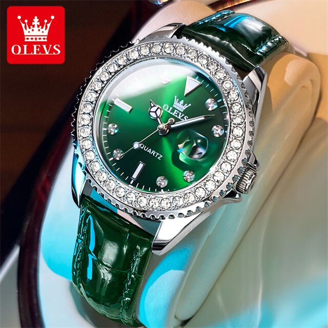 Original Diamond Dial Quartz Watch for Women Fashion Ladies Watches Stainless Steel Waterproof Luminous Women's Wristwatch