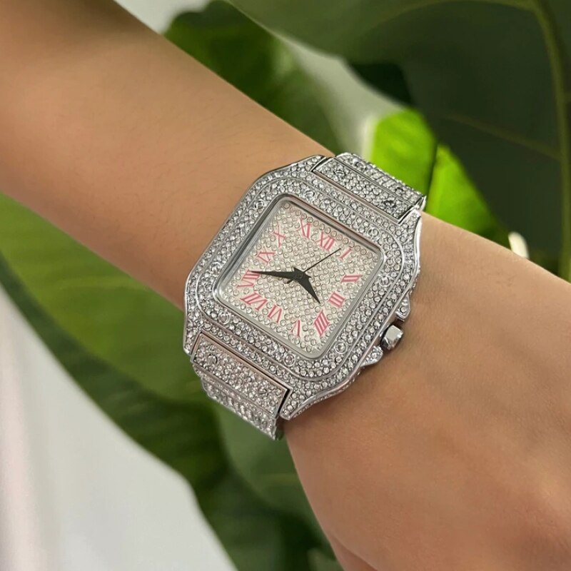 Ice Out Luxury Full Diamond Quartz Watches For Men or Women Classic Stylish Waterproof Watch