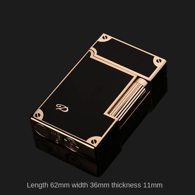 Genuine Steel Tone Loud Lighter Gas Inflatable Open Flame Metal Side Sliding Cigarette Lighter for Boyfriend Husband Gift Box