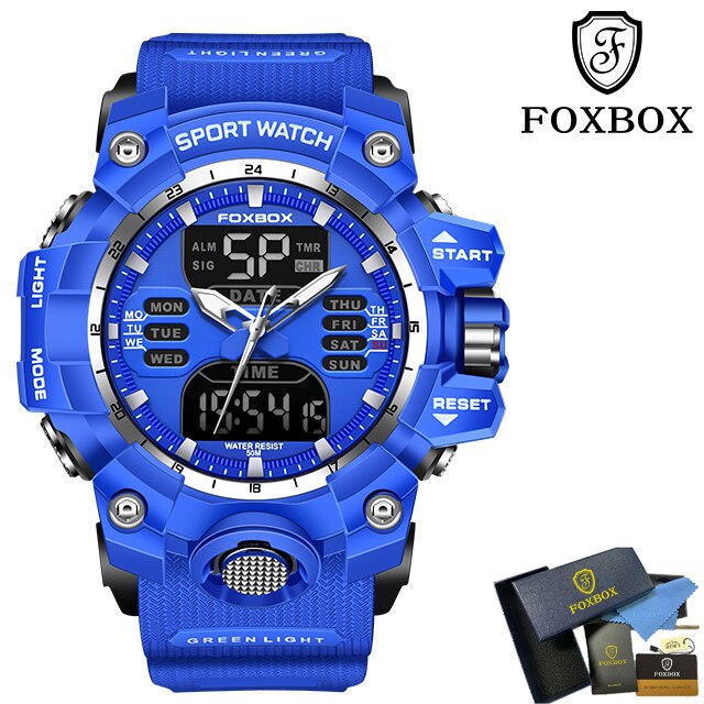 Men Military Watches 50M Waterproof Dual Display Quartz Watch Chronograph Sports Watches For Men