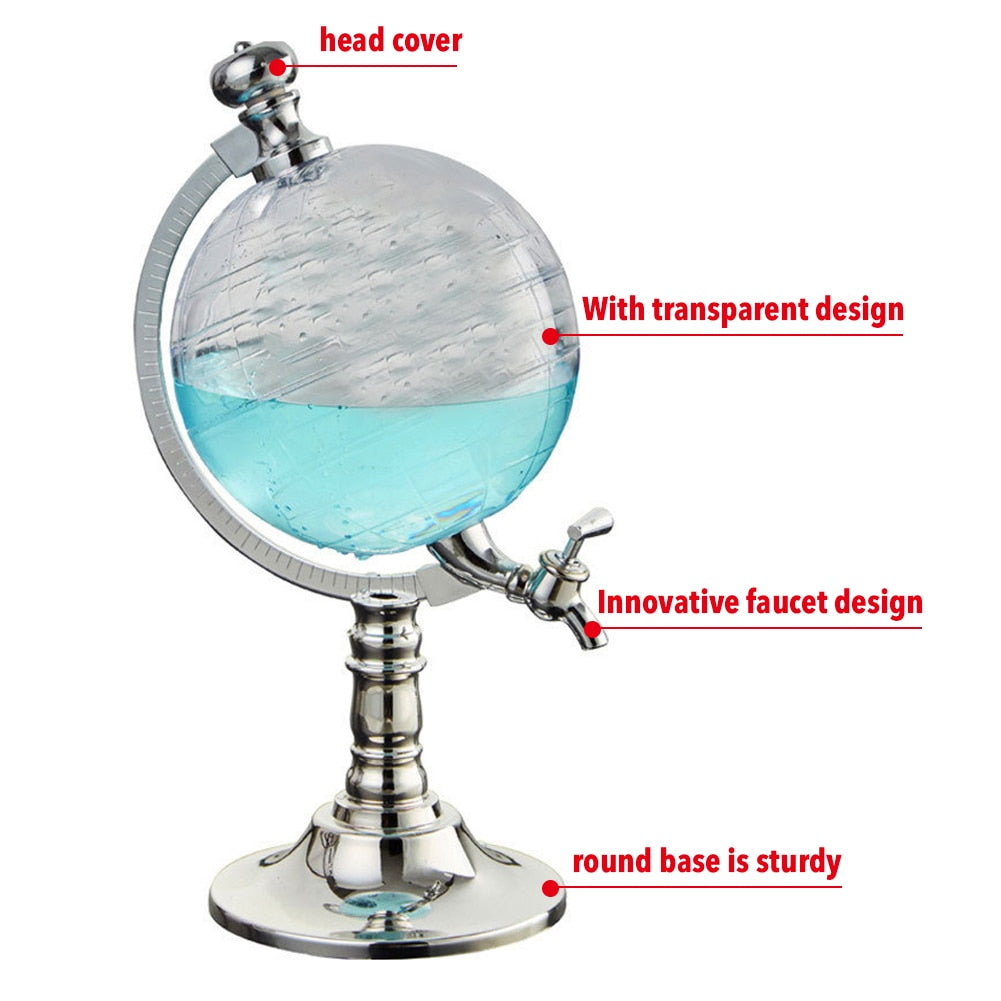 Novelty Globe Wine Whiskey Decanters Beer Liquor Dispenser Bar Drinking Liquor Dispenser Beer Beverage Water Juice Dispenser