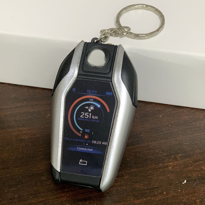 Creative Lighter Car Key Pendant Rechargeable Inflatable Metal Lighter Personality Fashion Funny Cool Gift Wholesale (Airless)