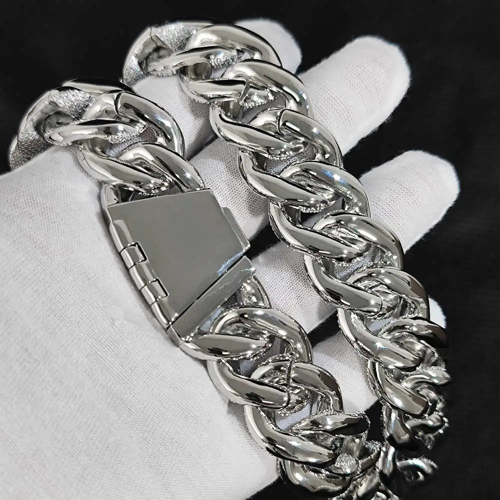 Full Iced Out Zircon 5-Row Stone Heavy And Thick Necklace 22mm Cuban Link