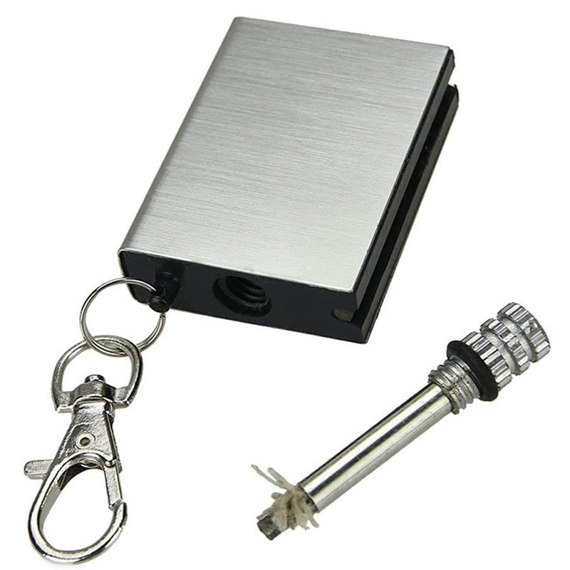 Portable Lighter Match Key Chain Waterproof Matches Stainless Steel Shell No Fuel Permanent Lighter Outdoor Survival Accessories