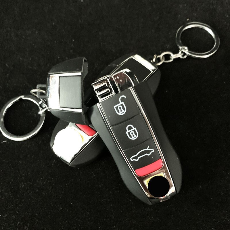 Creative Lighter Car Key Pendant Rechargeable Inflatable Metal Lighter Personality Fashion Funny Cool Gift Wholesale (Airless)