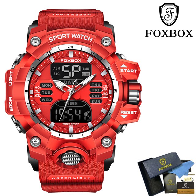 Men Military Watches 50M Waterproof Dual Display Quartz Watch Chronograph Sports Watches For Men