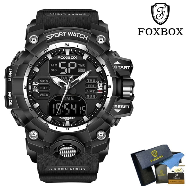 Men Military Watches 50M Waterproof Dual Display Quartz Watch Chronograph Sports Watches For Men