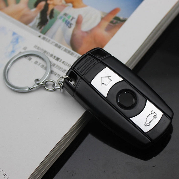 Creative Lighter Car Key Pendant Rechargeable Inflatable Metal Lighter Personality Fashion Funny Cool Gift Wholesale (Airless)