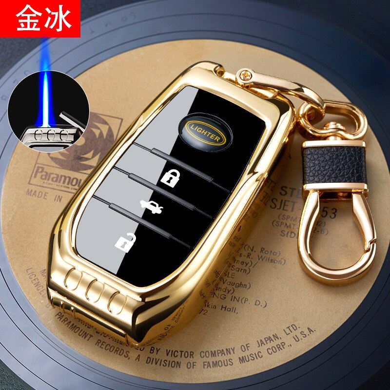 Windproof Torch Turbo Jet Lighter Butane Gas Inflated Cigar Creative Car Lighter Cigarette Metal Lighters Keychain Smoking Gift