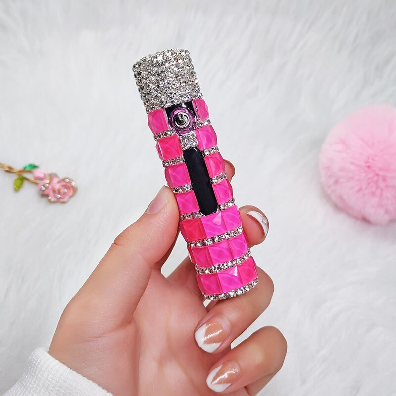 New Diamond Double Arc Lighter Personalized Creative Cylindrical Windproof Charging Lighter Cigarette Accessories Ladies Gifts