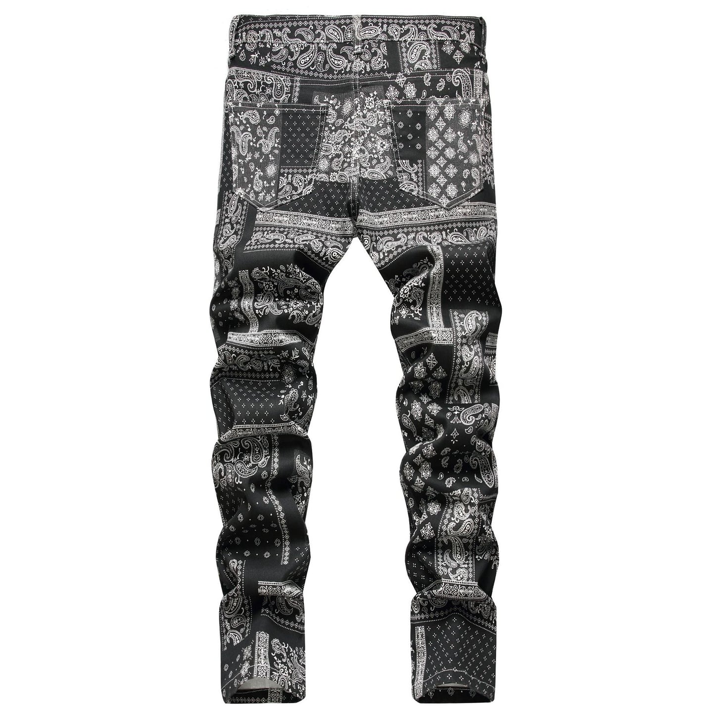 Autumn Printed Paisley Mens Jeans Fashion Classic Daily Regular Fit Casual Stretch Pants Male Loose jeans hombre Trousers