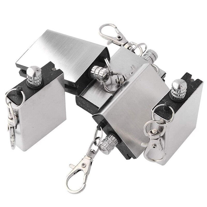 Portable Lighter Match Key Chain Waterproof Matches Stainless Steel Shell No Fuel Permanent Lighter Outdoor Survival Accessories