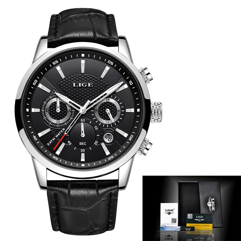 Top Brand Luxury Casual Leather Quartz Watch Business Clock Male Sport Waterproof Date Chronograph